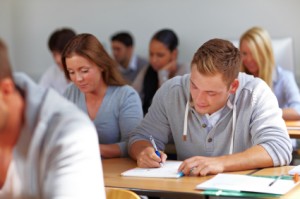 Students learning in university