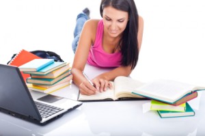 student preparing exam